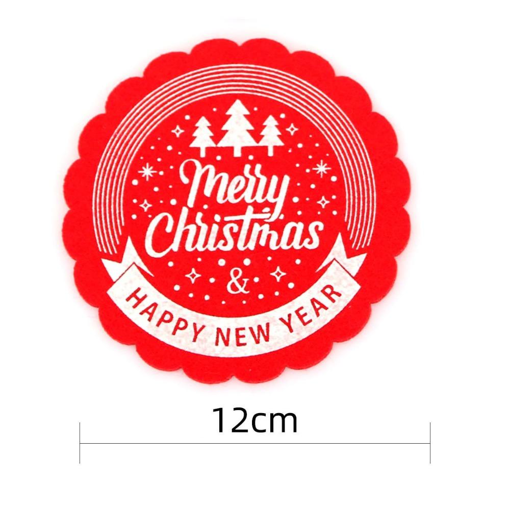 3Pcs Christmas Wine Tea Cup Mat Elf Xmas Tree Drink Coasters Christmas Decoration Dinner Table Accessory Dish Tray Pad