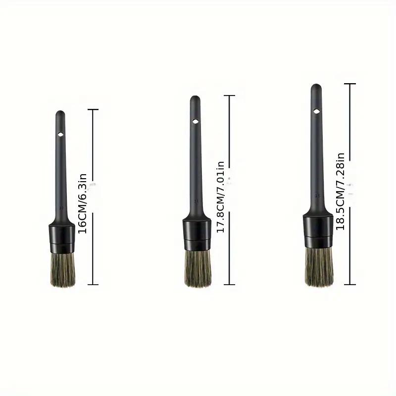 3 ks kartáč na detaily exteriéru a interiéru auta, kartáče z kančích štětin pro čištění auta, nástroje na detaily, kartáč na čištění palubní desky