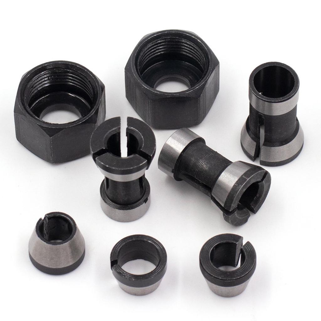 5PC Portable Router Collet Set For Precision Woodworking And DIY Projects With Easy Installation And Replacement
