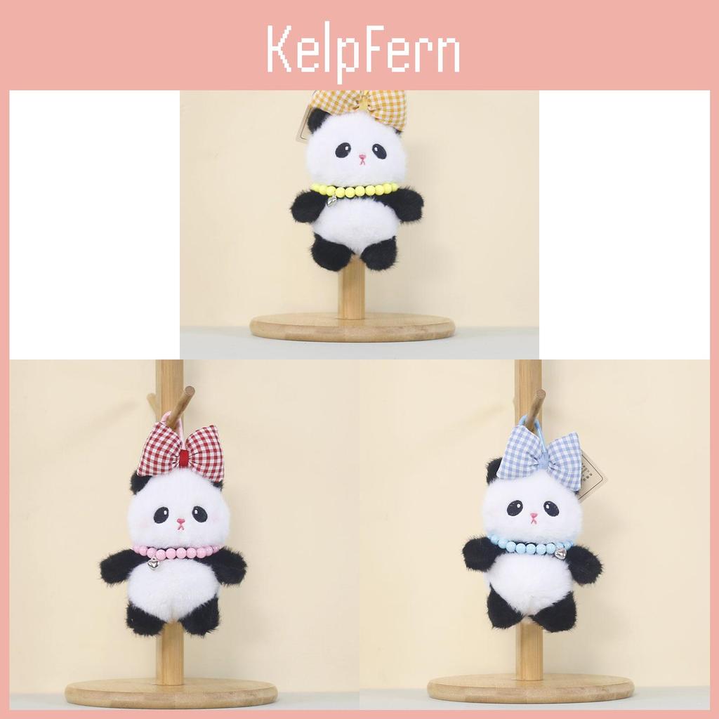 Panda Plush Keychain With Cartoon Milk Bottle And Colored Bow For Kids And Collectors