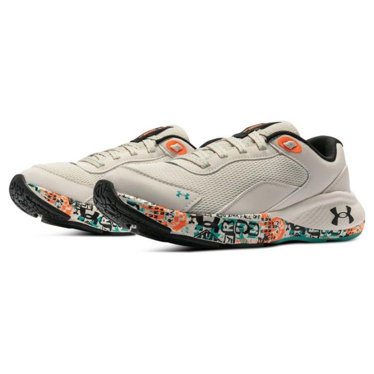 Under Armour UA Charged Comfortable Lightweight Fabric Leather Low Top Casual Running Shoes Women Sneaker White 3027033-100