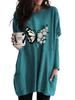 Women's Long Tunic with Pockets Loose Fit Fashion Printed Logn Sleeve Top Women's Sweatshirt