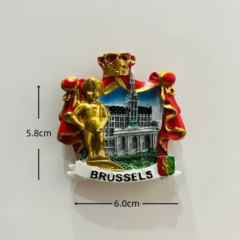Belgium Brussels Antwerp Resin Fridge Magnet Stickers Travel Souvenir Gift Landscape Refrigerator Magnet Home Kitchen Decor