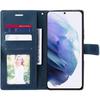 Case for Samsung Galaxy S21 Navy Blue Shockproof with Bill Storage Soft PU Leather