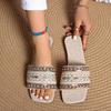 Fashion 2025 Summer New Style Flat Bottom Sandals Comfortable Lightweight Ethnic Beach Slippers Slip-On Flats Casual Indoor Shoes