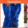 Women Casual Tunic Crew Neck Long Sleeve Star Print Tee Top Blouse For Daily Comfort And Style