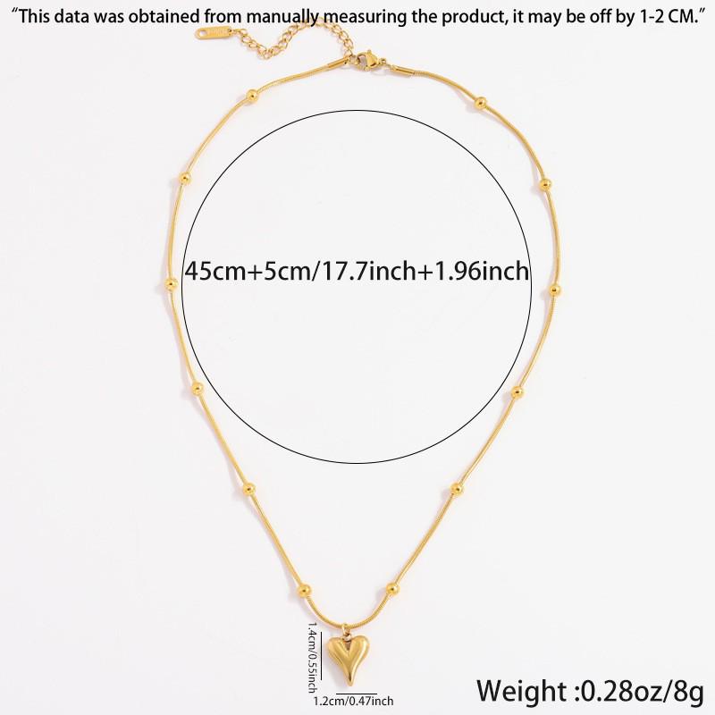 Elegant Titanium Heart Necklace - Light Luxury Women's Stainless Steel Jewelry, European & American Niche Design.