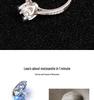 S925 Sterling Silver Moissanite Six-Prong Square Bezel Women's Open Design Ring