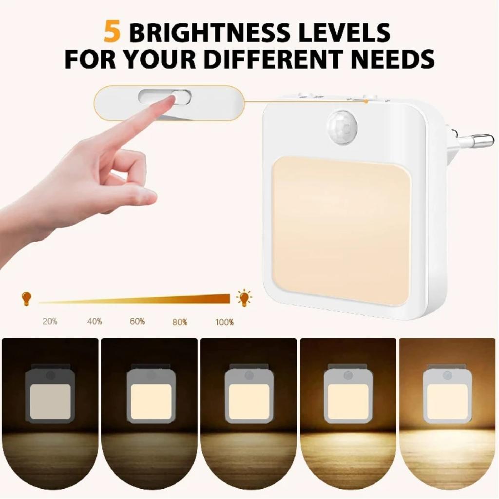 New Night Light Motion Sensor With  Light EU Plug Lamps Children'S Night Light Wireless Night Lamp  Bedside Table Bedroom