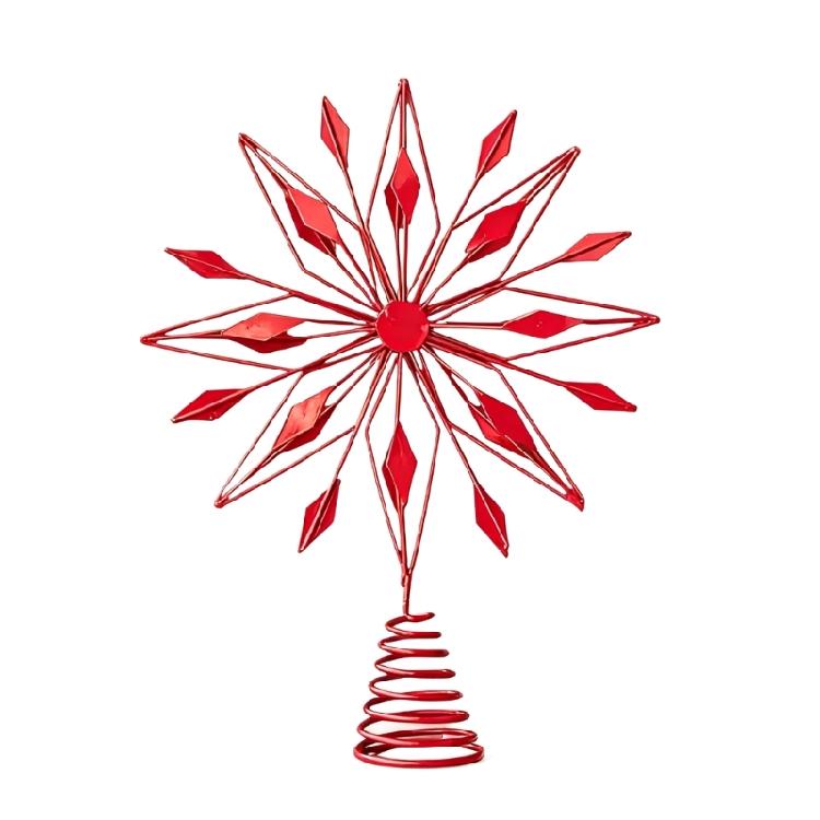 Elegant Christmas Tree Toppers Easy to Install Metal Star Festival Tree Top Ornament Home Decoration Accessories