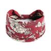 Bohemian Style Elastic Sports Headband: Women's Wide Edge Cashew Flower Headscarf