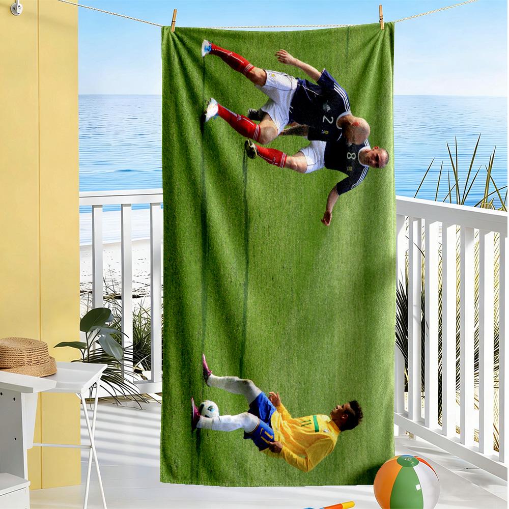 Neymar Psg Fly Emirates Beach Towel Super Soft Microfiber Quickdry Fabric Comfortable Lightweight Perfect for Traveling Yoga Camping and Swimming
