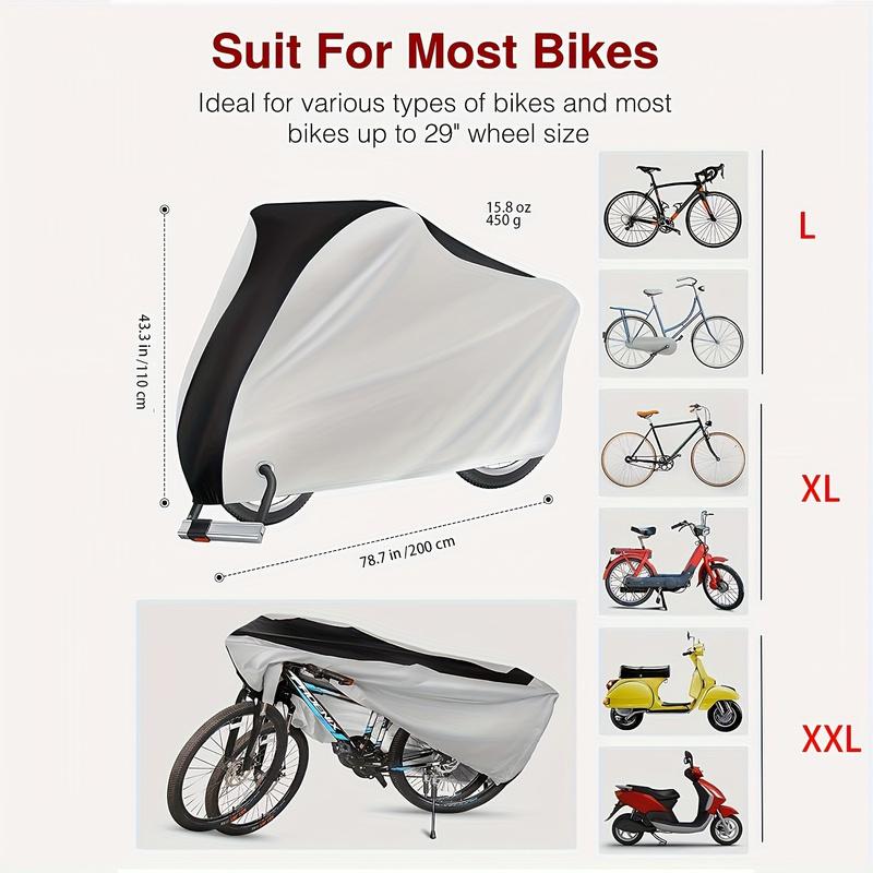 Waterproof Outdoor Bicycle Cover Anti Dust Rain Snow UV, Bike Rain Cover for Mountain, Road & Heavy Duty Bikes with Lock Holes &