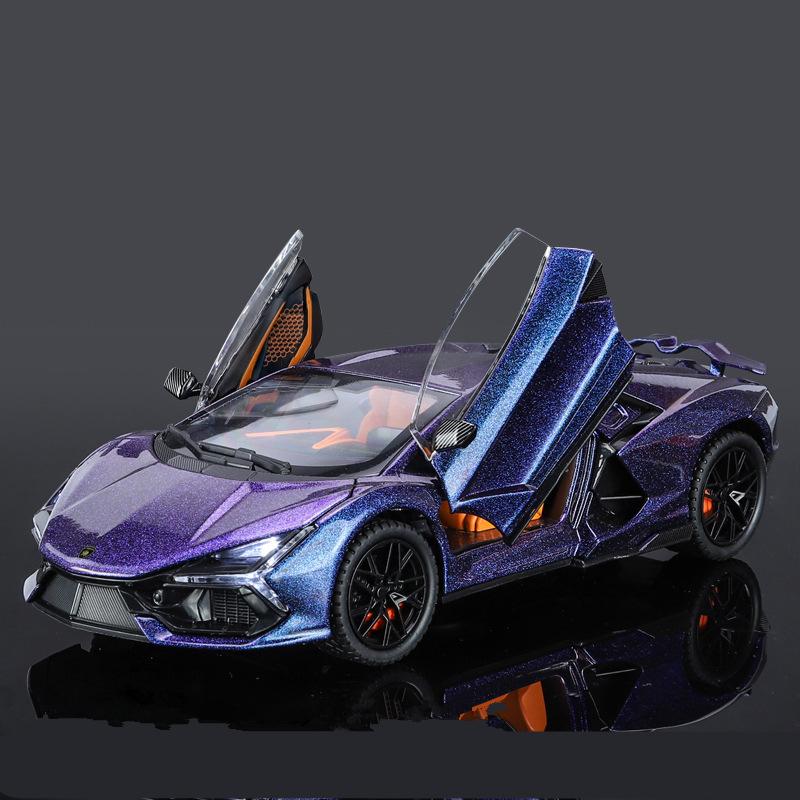 1:24 Revuelto Legering Sportwagen Model Diecast Metaal Speelgoed Race Superauto Voertuigen Model Geluid En Licht Simulatie Kindercadeau gray