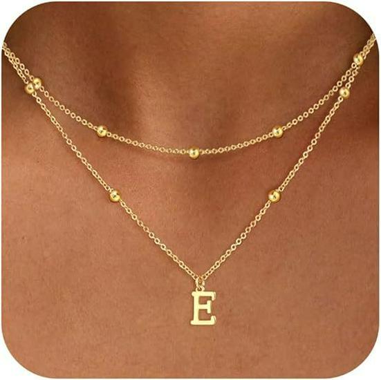 

Exquisite 14K Gold Plated Copper Initial Pendant Necklace - Personalized and Fashionable Jewelry