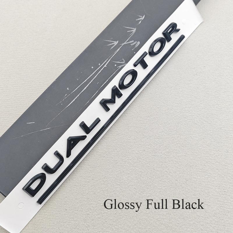 3D ABS Litery Logo Samochodu DUAL MOTOR Tylny Bagażnik Emblemat Odznaka Naklejka Naklejki Do Tesla Model 3 Model X Model S Y Akcesoria