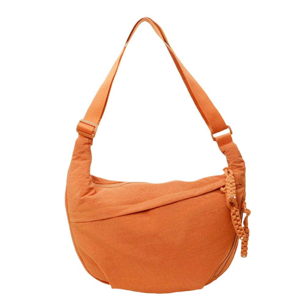 

Casual Canvas Crossbody Bags Large Capacity Korean Simplified Shoulder Bag Solid Color Lightweight Dumpling Bag Men червоний