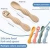 2Pcs/Set Baby Silicone Grinding Training Spoon Feeding Complementary Food Rice Paste Double Headed Soft Spoon Sticky Licking Rod