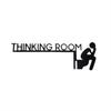 Yousheng Thinking Room Door Sign Funny Bathroom Wall Art Humorous Metal Toilet Door Topper Black Iron Restroom Door Frame Decor