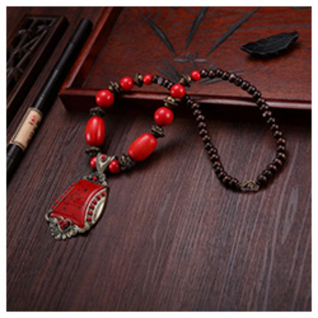 Landie Yunnan Tibetan Ethnic Style Bohemian Necklace Bead String Performance Pendant Accessories