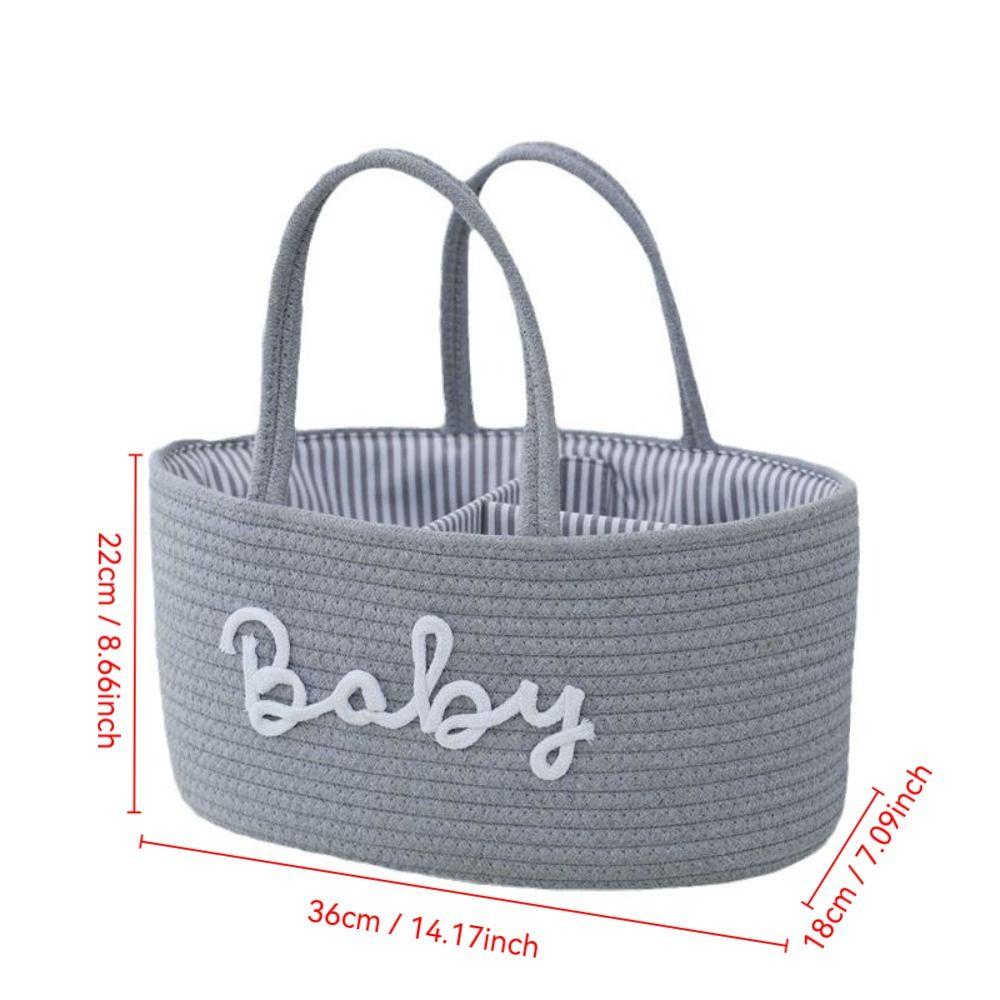 Large Capacity Storage Basket Cotton Rope Cosmetics Storage Baby Nappy Organiser  for Newborn