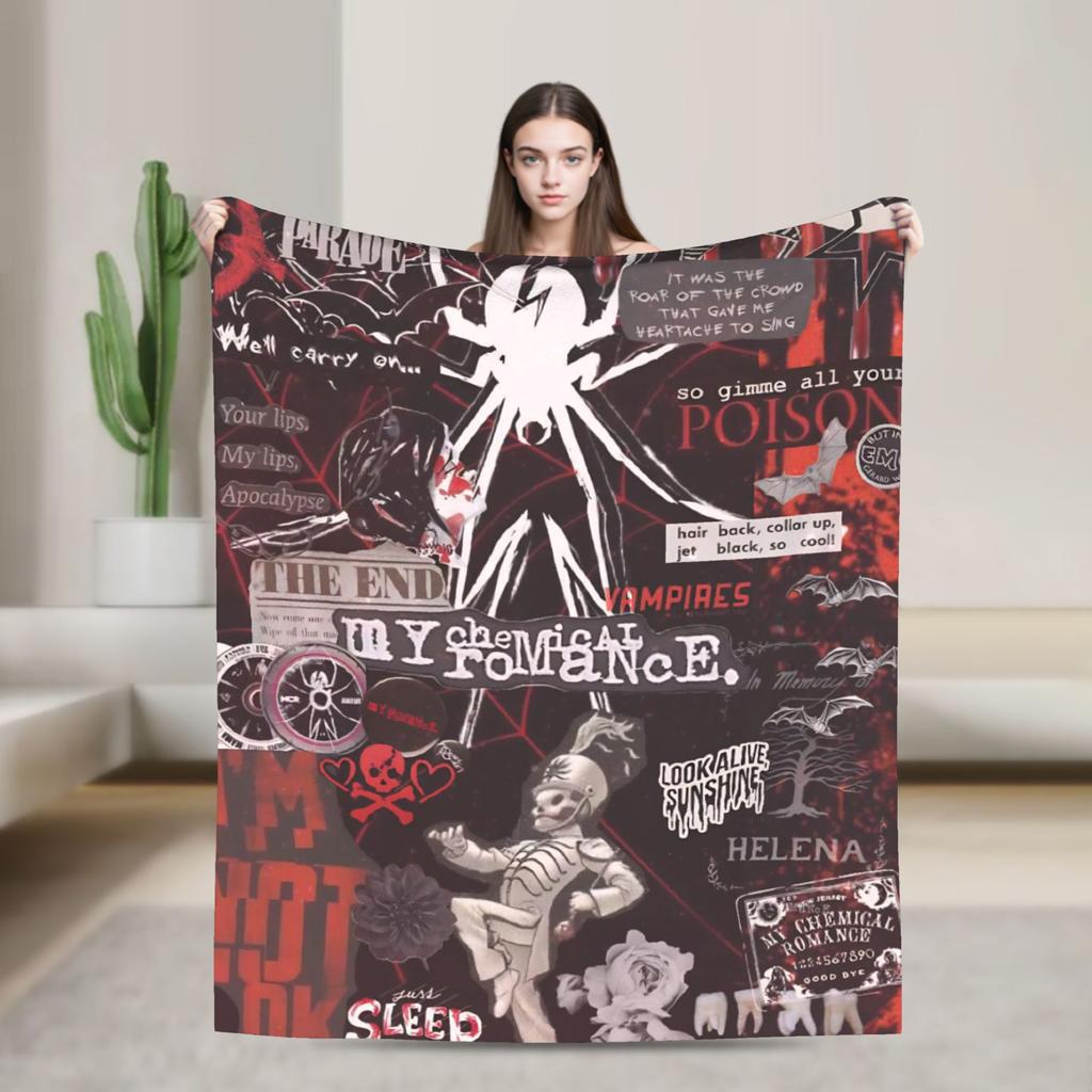My Chemical Romance Blankets Quality Soft Warm Throw Blanket Spring Travel Office Living Room Street Trend Bedspread
