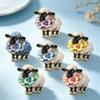 Colorful Goat Lapel Pin Vintage Style Animal Brooch Cute Enamel Sheep Brooch  Party