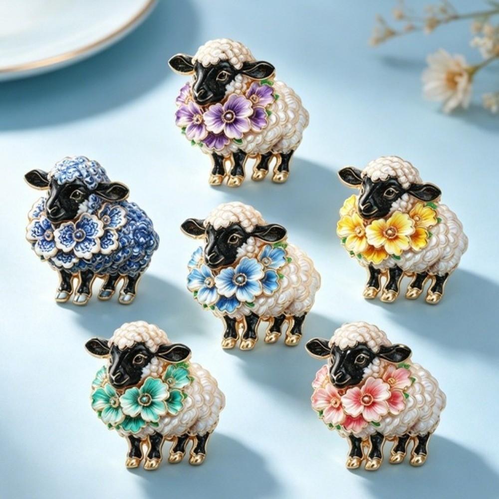 Colorful Goat Lapel Pin Vintage Style Animal Brooch Cute Enamel Sheep Brooch Party