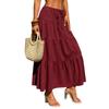 European and American new spring/summer women's skirts, tie-up patchwork large hem skirts, loose long skirts, plus-size women's clothing