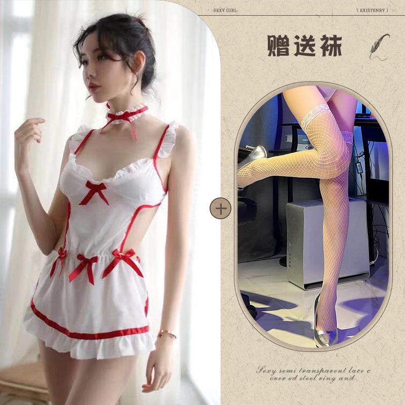 European and American sex underwear, uniform temptation women's sex pajamas, maid nurse belly pocket underwear set