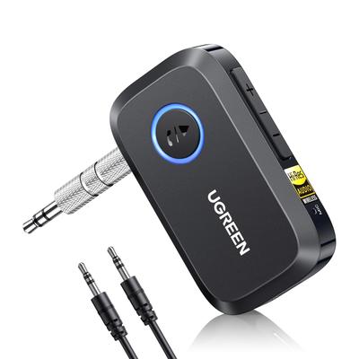 UGREEN Aux Bluetooth-Empfänger für Audio Goldstandard 17 Stunden Kompatibel mit Autoradio und Headset TELEC-zertifiziert 6.0 Auto, LDAC/AAC/SBC