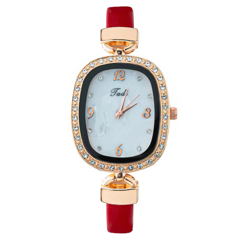 JYL Men s Watch Simple Fashion Casual Leather Strap Red средний аквамарин