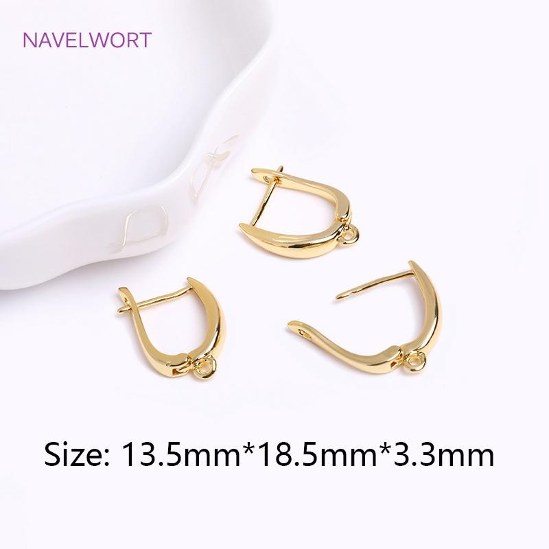 

Trendy 18K Gold Plated Earring Clasps Gold Earrings Earwires Brass Earring Hook Findings DIY Jewelry Accessories Wholesale 2 pieces