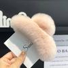 Pure Color Faux Fur Large Hair Clip Leopard Print Winter Hair Accessories Sweet Grasp Clip  Girls