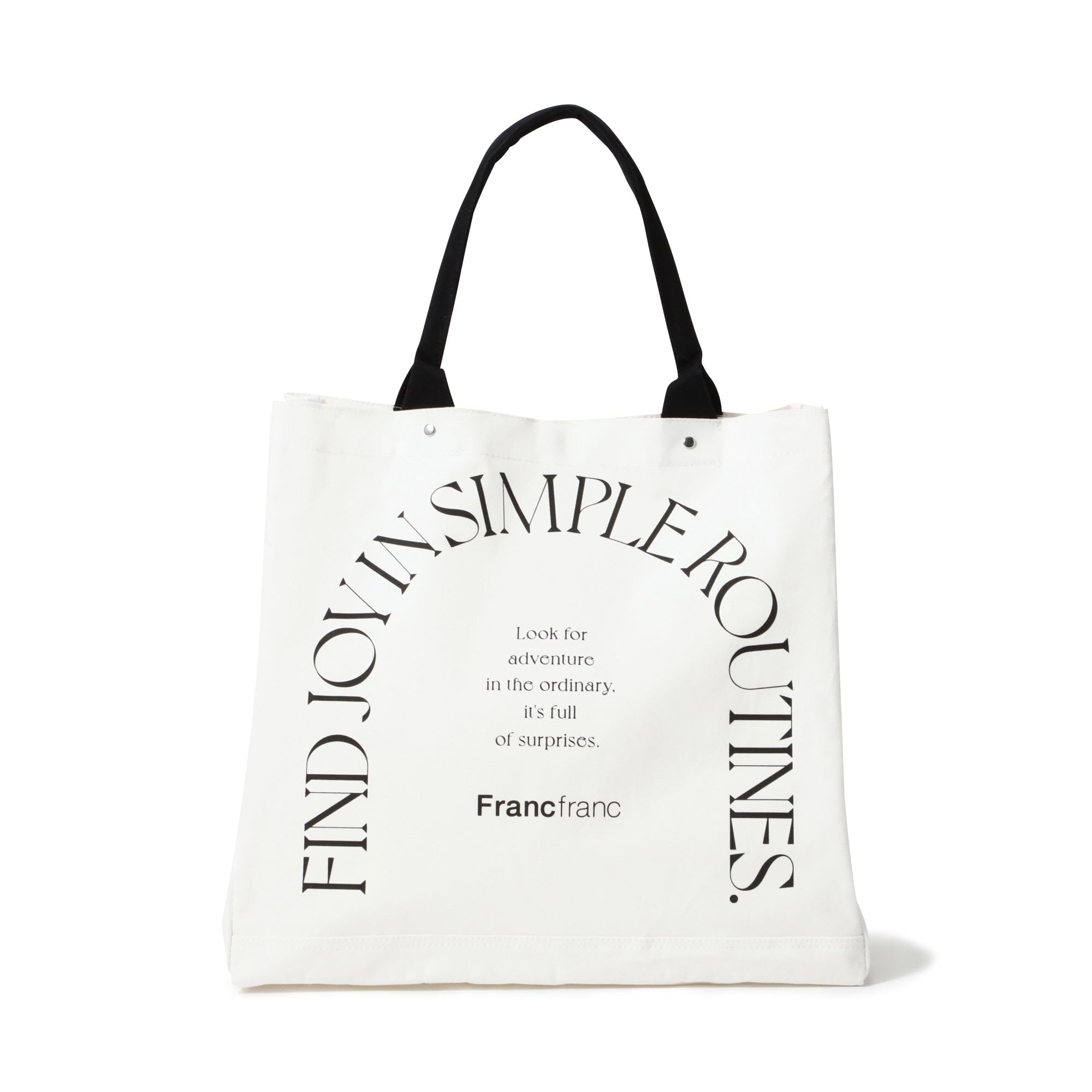 

Francfranc Logo Tote Bag 2 Typography Large Ivory Gusseted Bottom Panel Large Tote Bag 2025 Model
