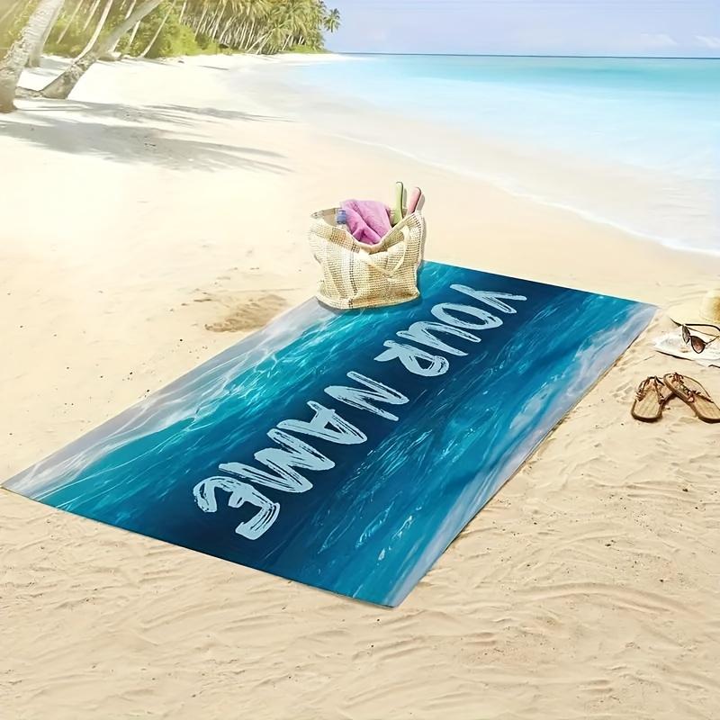 1 Stück Personalisierbares Strandtuch mit Namen Mikrofaser Schnelltrocknendes Handtuch Strand Pool Saugfähiges Badetuch Anti-Sand Baby Große Größe Benutzerdefiniert