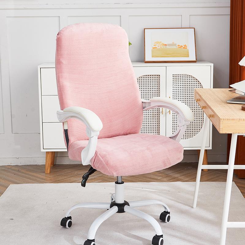 1Pc Velvet Office Chair Cover Elastic Dustproof Computer Chair Seat Slipcover Anti-slip Gaming Armchair Cover for Study Room