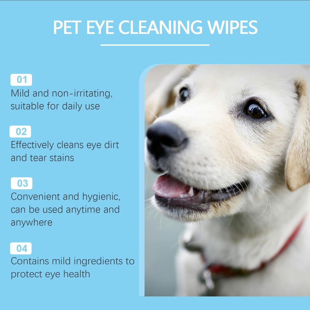 Yegbong Hypoallergenic Eye Wipes for Dog & Cats, Plant-Based Tear Stain Remover for Discharge, Crust, Allergies, Itching, Unscented