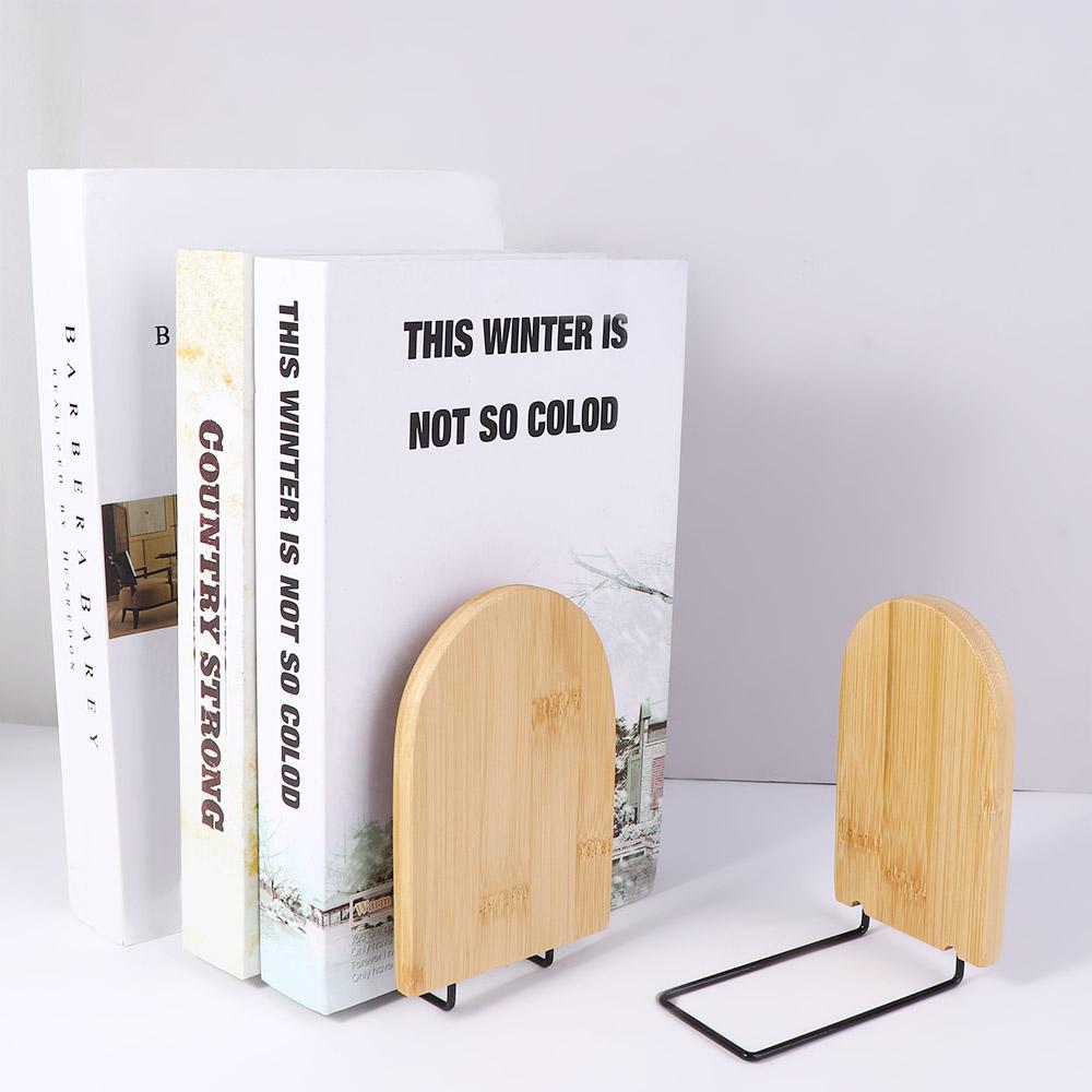 Storage Office Supplies Student Stationary School Book Stand Bookshelf Book Holder Wood Bookend