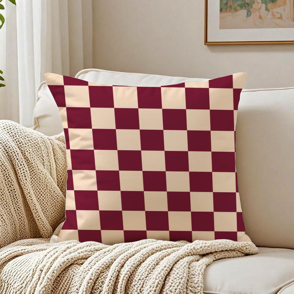 Fashion Checkerboard Plaid Classic Trendy Textile Cushion Cover Pillowcase Antidustmite Living Room Sofa Decor Cushion Room