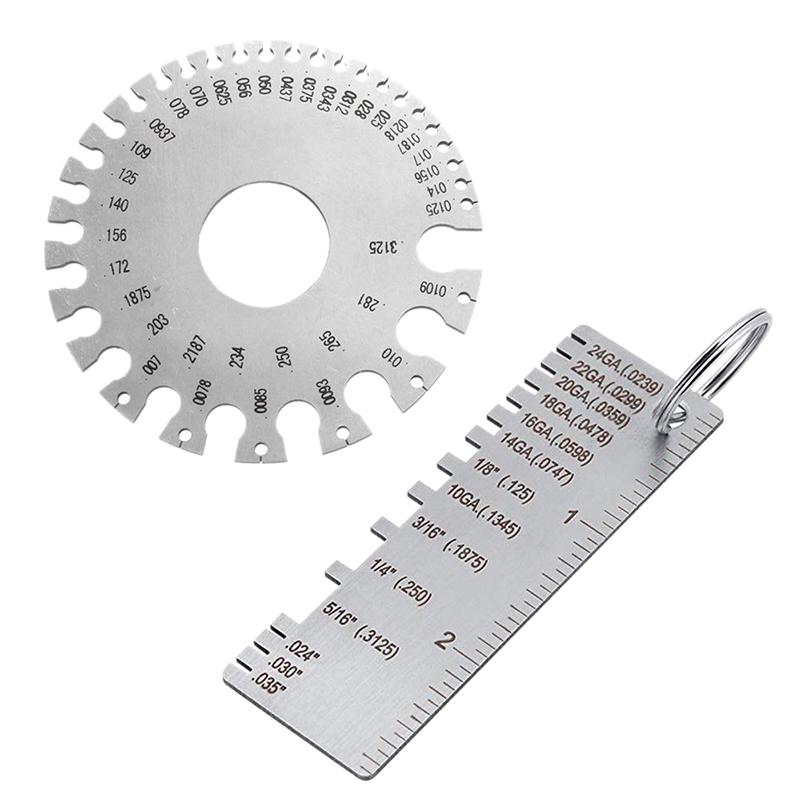 A84X-2 Pack Steel Welding Gauge Welding Gauge Inspection Tool Wire Sizes Thickness Gauge