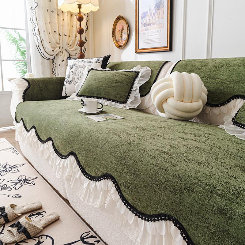 1pcs Chenille Couch Cushion for Living Room Four Seasons Universal Seat Mat Machine Washable Anti Slip Furniture Protector