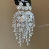 Silver Needle Retro Rhinestone Tassel Earrings: Luxurious, High-End Studs with Exaggerated Personality