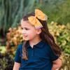Women Hair Rope Yellow Striped Pencil Bowknot Decor Hair Tie