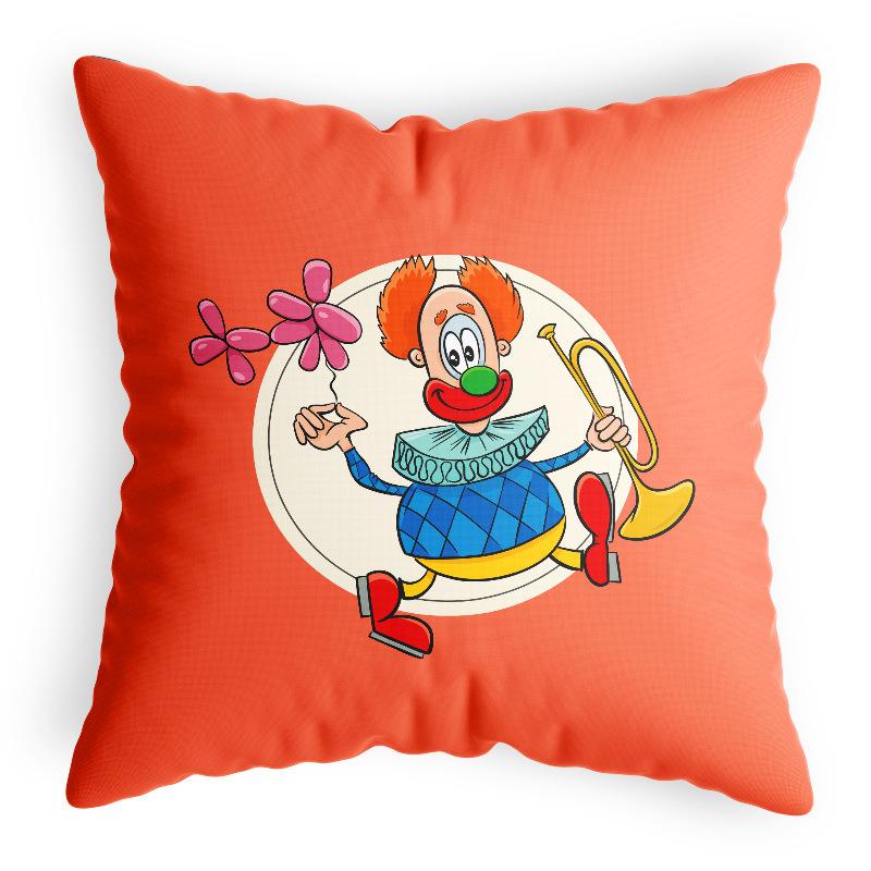 Circus Clown Cushion Cover Happy Kids Home Cartoon Cute Pillow Cover Car Restaurant Cushion Cover