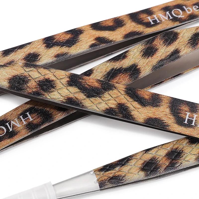 2Pcs Leopard Lash Tweezers Stainless Steel Superhard Tweezer 3D Volume Accurate Anti-Static Eyelash Extension Clip Beauty Tools