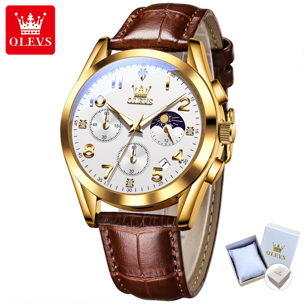 

OLEVS Мужские часы Многофункциональные спортивные кварцевые часы с хронографом Водонепроницаемые мужские часы