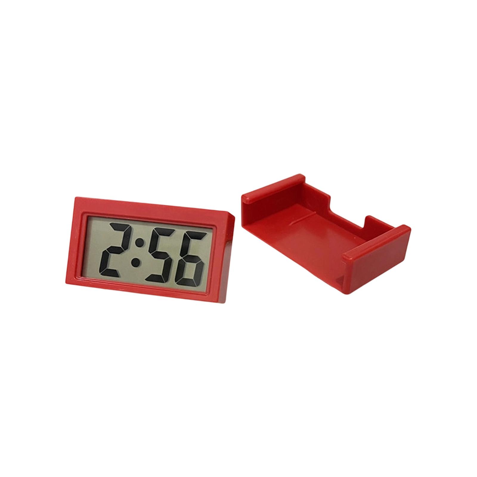 

Digital Clock, Small Digital Clock, Adhesive Battery-powered Self-adhesive Bracket For Car Dashboards And Refrigerators. One Size червоний