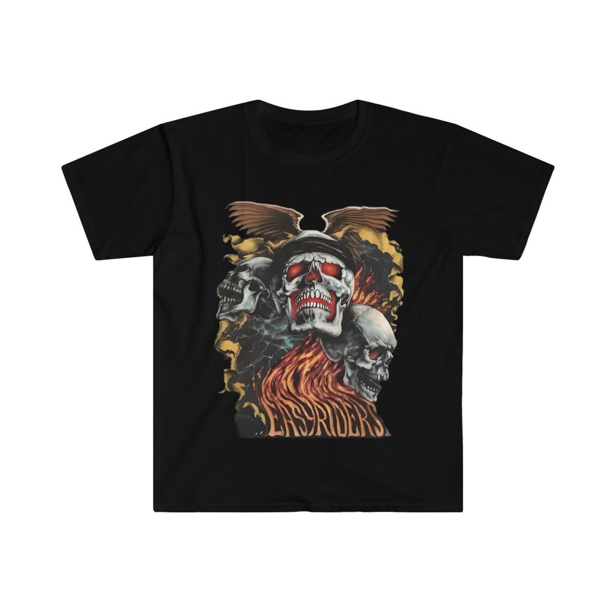 Easyrider Unisex Soft Cotton T-Shirt Mens Womens Tees Top. Easy Rider Triple Skull M