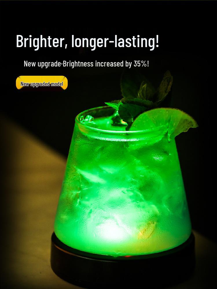 Wine Glass Cocktail Glow Coaster – Illuminated Base for Bar and Bartending